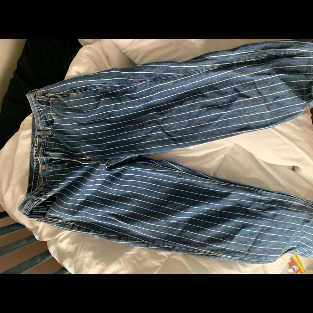 American Eagle Striped Mom Jeans